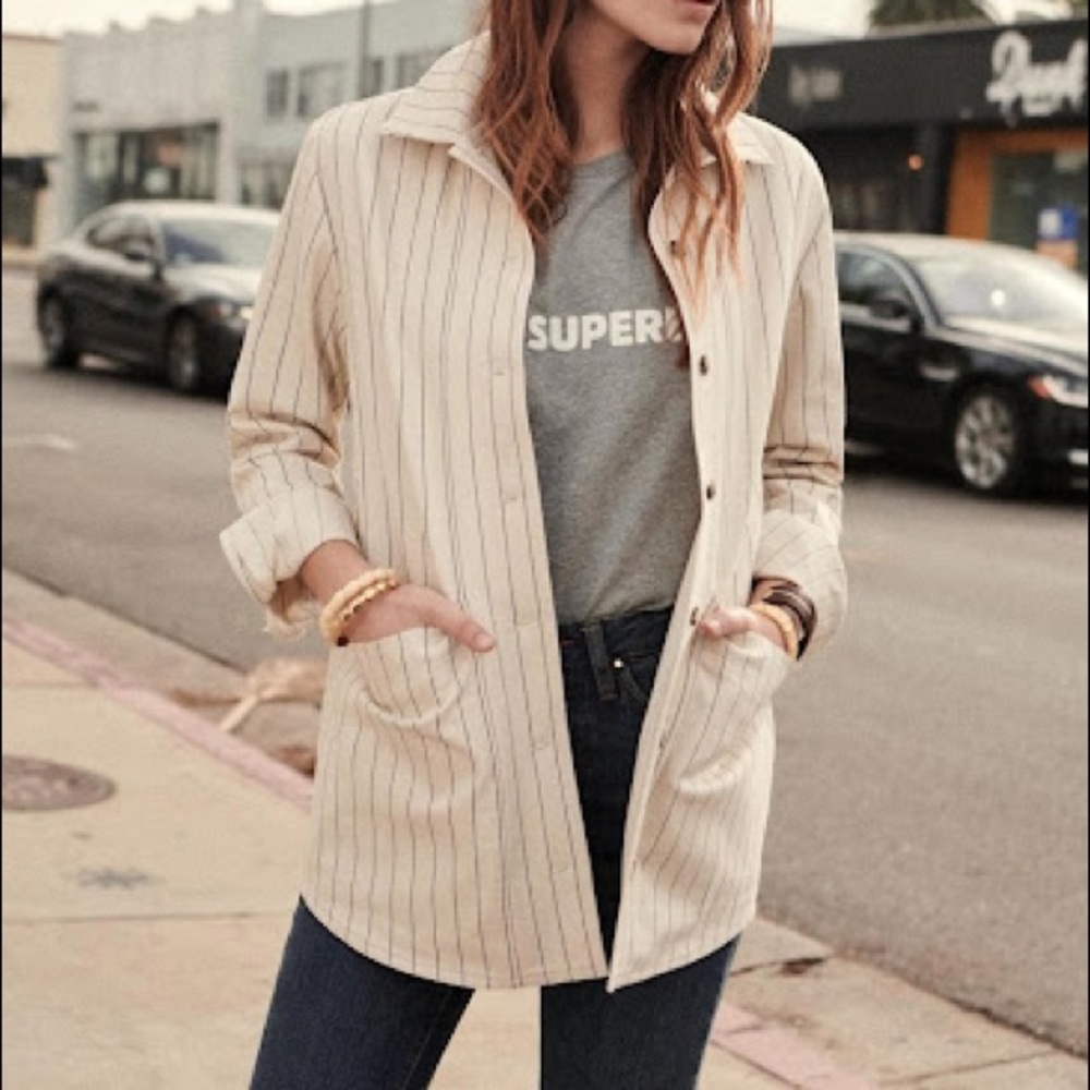 Will Jacket in Ecru Stripe